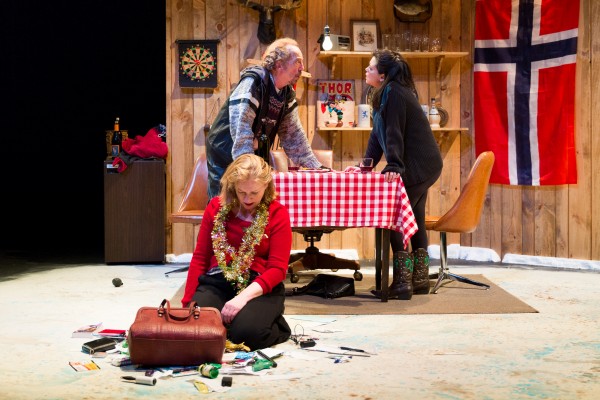 Ron Litman, Nanna Ingvarrson, and Nora Achrati in Scena Theatre's production of 'The Norwegians'.