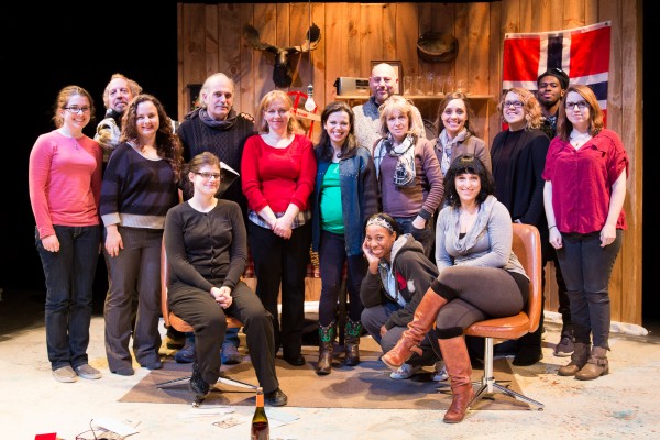 The cast and crew of Scena Theatre's production of 'The Norwegians'.